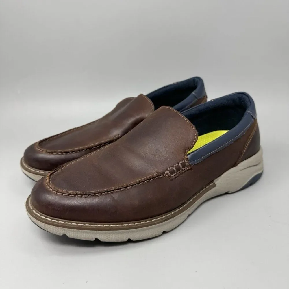 Florsheim Men's Frenzi Moc Toe Venetian Loafer Brown Crazy Horse Size 7W